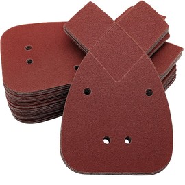 LESNIC 120 Grits 80pcs Mouse Sander Pads, Mouse Sander Discs for Black Decker, 4 Holes Mouse Sanding Sheets Hook & Loop Assorted, Fit Detail Palm Sander