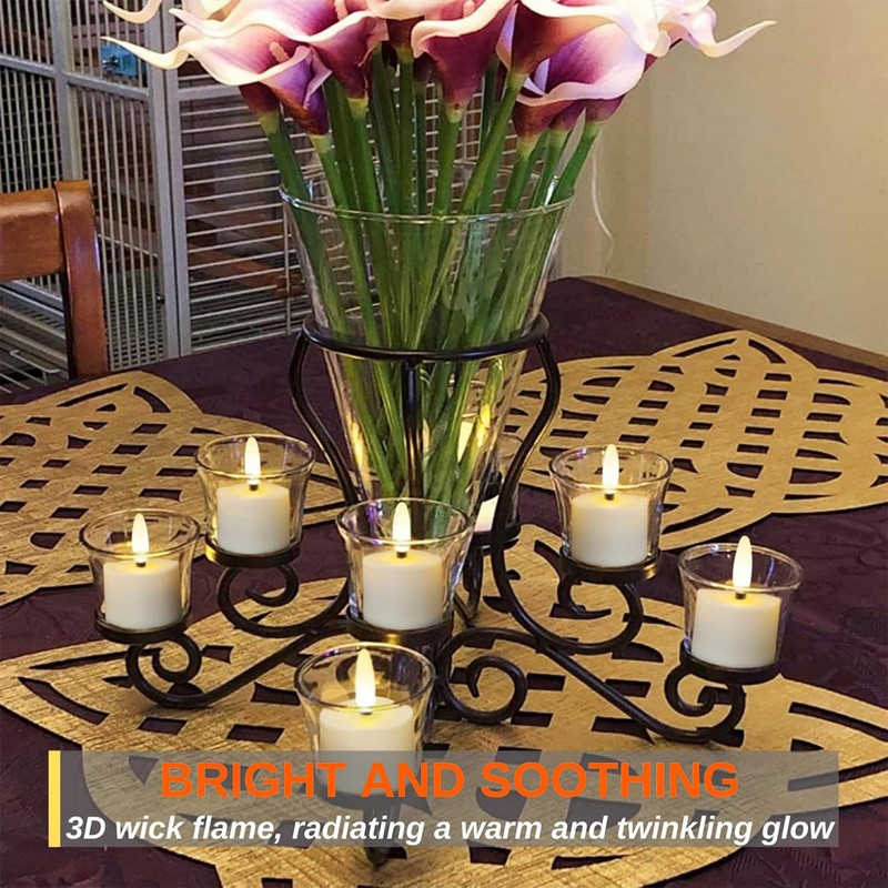 Elecphbo 6 Pack Remote Control LED Tea Lights, Rechargeable Flameless