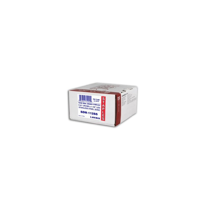 B&C Eagle SDM112SS-2M 1-1/2-Inch Length x 7/16-Inch Medium Crown x