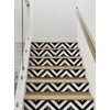 Chevron Striped Wood Stair Riser Strips (Black & White, 15