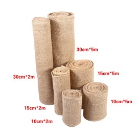 Burlap Table Runner,Vintage Nature Hessian Jute Burlap Ribbon Table Runner,for Wedding,Festival Feast,Party Decoration(30cmx5m)