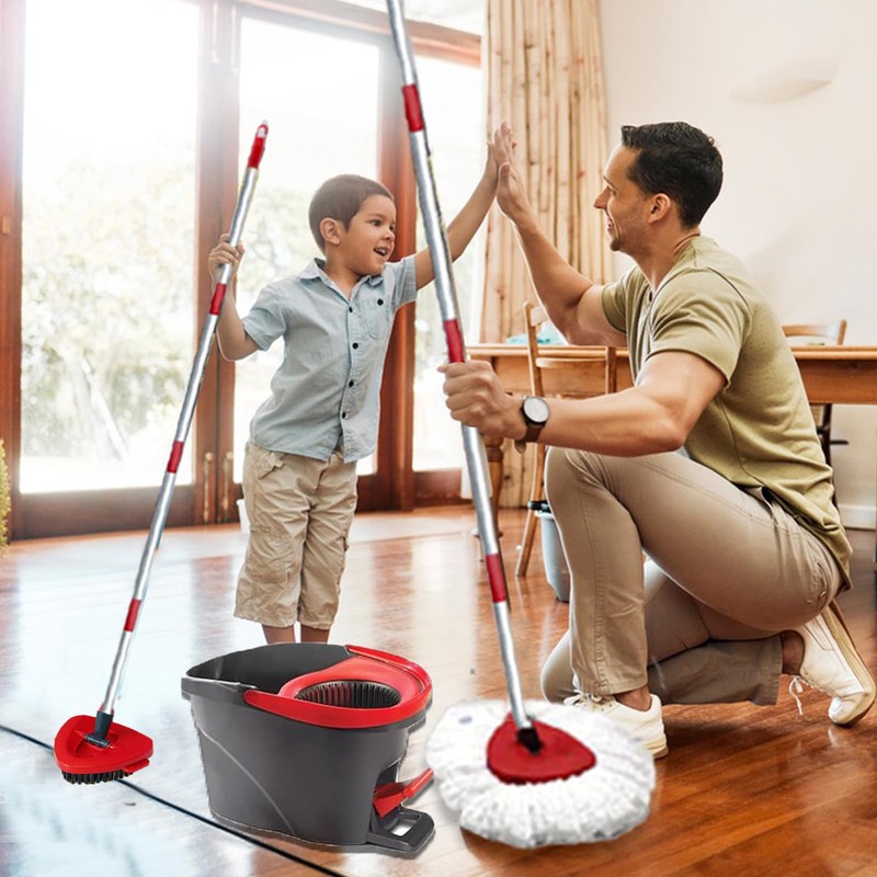 2 Pack Spin Mop Replacement Heads Mops Refills Compatible with