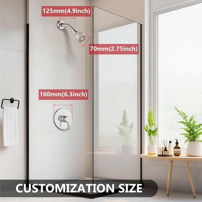 GBBNE Shower Faucet and Head Set,with Rough-in Valve,Shower Trim Kit