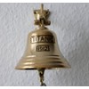Glocke Messing poliert Schiffsglocke Ø ca. 10cm 440g Gravur TITANIC