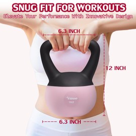 YIGUO Soft Kettlebell, Kettlebells 10 lb Anti-Slip Grip Weight for Home Workouts, Kettlebell for Safe Strength Training for Women & Men & Beginners (Light Pink)
