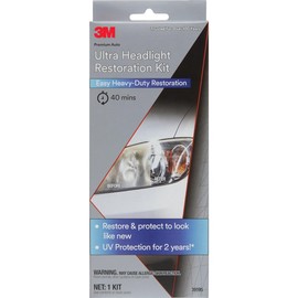 3M Ultra Headlight Restoration Kit, Contains Masking Tape, Light Sanding Discs, Wax Protectant and More, Use on Plastic Lenses Headlights, Taillights and More, Easy Heavy-Duty Restoration (39195) | 3M