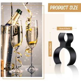 Champagne Bottle Glitter Single Holder Safety Clips Black Plastic Bottle Service Glitter Clips for Candle Christmas Parties Wedding Ceremony Anniversaries Home Kitchen (18)
