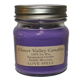 Love Spell Half Pint Scented Candle by Clover Valley Candles