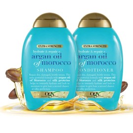 OGX Extra Strength Hydrate & Repair + Argan Oil of Morocco Shampoo & Conditioner Set, 13 Fl Oz (Pack of 2)