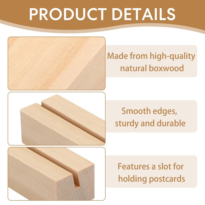 10 Pcs Wooden Place Card Holders Retro Table Number Stands