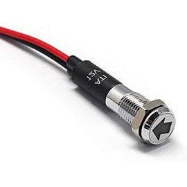 Unifizz LED Metal Signal Indicator Pilot Dash Light PL8MS 8mm 5/16" 12V with Symbols (Single Arrow)
