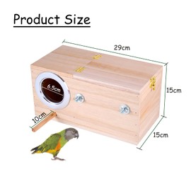 RoseFlower Nesting Box for Agapornids, Cockatiels, Nesting Box for Parrots with Stand, Nesting Box for Budgies, Exotics, Parrot, Parakeet, 29 x 15 x 15 cm, L