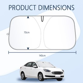Dicke Sonnenschutz Auto Frontscheibe mit Aufbewahrungstasche,Den Auto Zubehör Innenraum Kühl Halten,Allgemein Sonnenschutz Auto Front Sun Protection fÜR Autos Geländewagen LKW (M: 140x70cm)