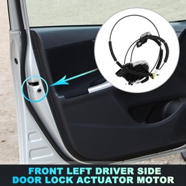 X AUTOHAUX Replacement Front Left Driver Side Power Door Lock Actuator Motor W/Cable for Infiniti FX35 Base Sport 2009-2012 for Infiniti FX37 Door Latch Actuator Assembly No.805011CA0A Black