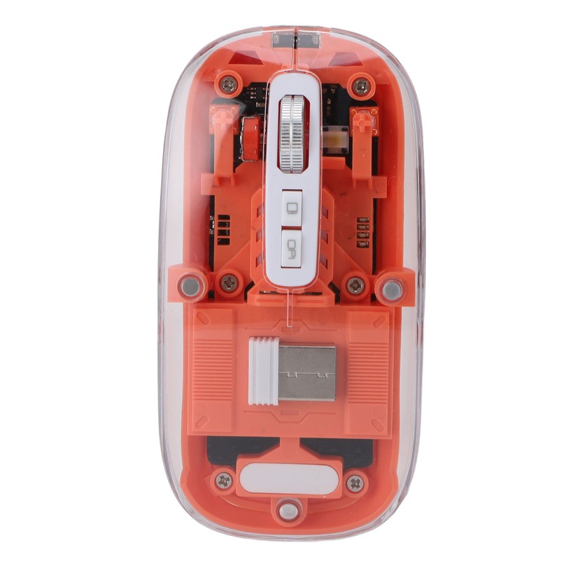 Transparent Computer Mouse 2.4G BT1 BT2 Tri Mode USB Rechargeable