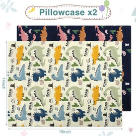 Gina Era Ergonomic Toddler Pillowcase,(2 Pack) 100% Cotton Pillowscase, Size:14 * 19 inch,Fits Kids Pillows sizesd 13 x 18 or 12x 16 - Machine Washable (style15)