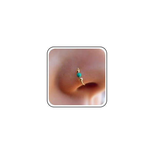 Aneneiceera Boho Turquoise Nose Ring Hoop Gold Nose Ring Stud