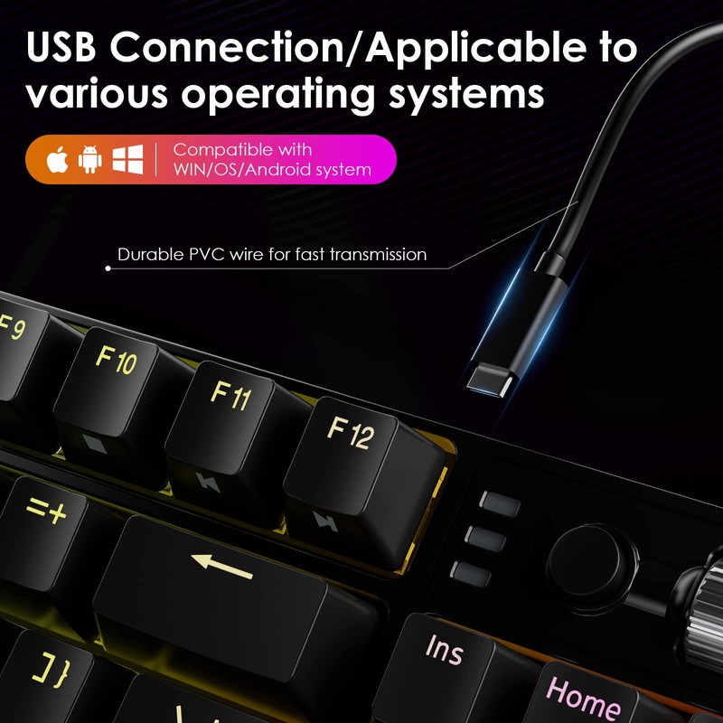 DURGOD TGK 300 Mechanical Gaming Keyboard for Windows Mac PC