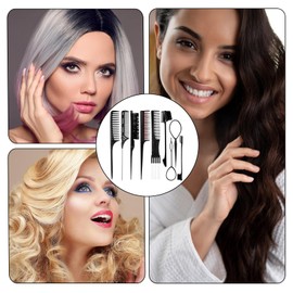 9Pcs Hair Comb Set Include Rat Tail Comb Slick Back Hair Brush Set Edge Brush Edge Control Brush Hair Loop Tool for Women Flyaways Control Combing