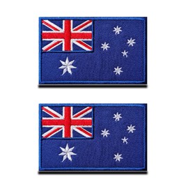 Zcketo 2 PCS Australia Flag Patches Hook and Loop Fastener Embroidered Tactical Military National Australian Patch for Attach to Caps,Bags,Backpacks,Vest,Uniforms,Team,Tactical Clothes