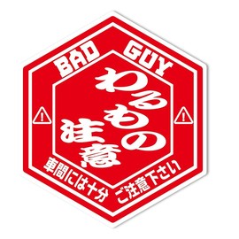 SignStore Hex-shaped Sticker 4.9 x 4.3 inches (12.5 x 11 cm), Multicolor, Vinyl, Made in Japan, Waterproof, car_natural_04