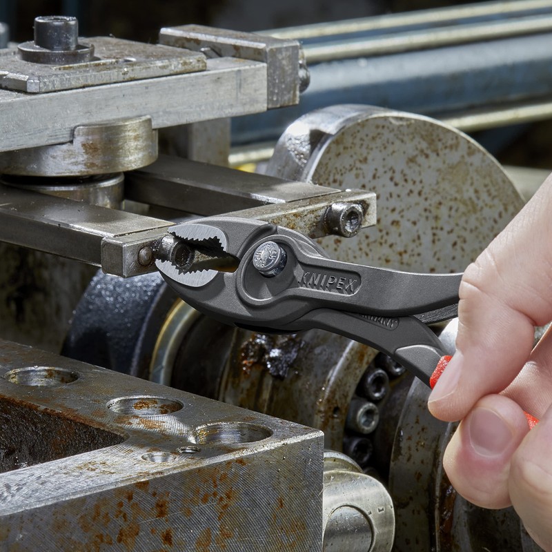 KNIPEX 8201-200SB Twin Grip Slip Joint Pliers, Adjustable Opening Width,