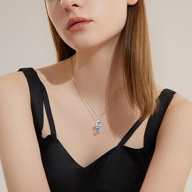 YAFEINI Narwhal Necklace 925 Sterling Silver Cute Narwhal Pendant Narwhal Beach Jewelry Friendship Gifts for Women, Sterling Silver, No Gemstone