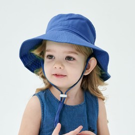 Malaxlx Unisex Baby Sun Hat Toddler Kids Fishing Hat Summer Hat Wide Brim Beach Hat for Girls Boys, royal, 0-6 months