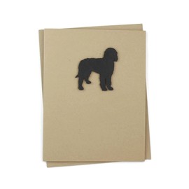 Black Doodle Blank Greeting Card | Handmade Dog Silhouette Notecard | Bernedoodle Labradoodle