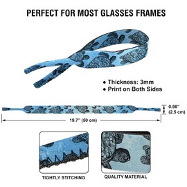 WIRESTER Fashion Eyeglasses Strap, Floating Sunglass Holder Strap, Safety Flexible Neoprene Eyewear Retainer for Men Women - Ocean Sea Turtles
