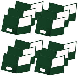 Oxford Twin-Pocket Folders, Textured Paper, Letter Size, Hunter Green, Holds 100 Sheets, (57556EE), Pack of 12 Box, Total 300 Folders