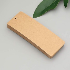 FSSTUD 25 Sets Kraft Paper Blank Bookmarks Gift Tags Hang Tags with Tassels for DIY Craft Brown