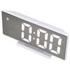 Digital Alarm Clock LED Mirror Screen USB Charging Automatic Dimming