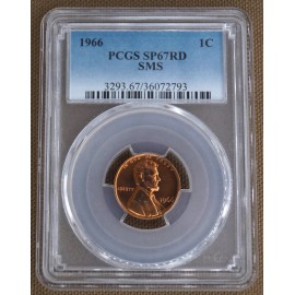 1966 SMS LINCOLN CENT PCGS SP67RD