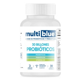 Multiblue 30 Billones De Probioticos, Prebioticos 30caps Sabor Sin Sabor