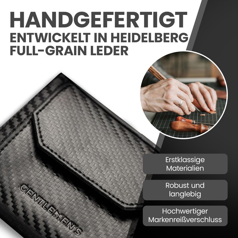 Gentlemen's® Fold Wallet - Credit Card Holder with Coin Compartment