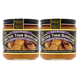 Better Than Bouillon Premium Roasted Garlic Base, Made with Seasoned Roasted Garlic, 38 Servings Per Jar, 8 Ounce (Pack of 2)