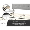 Decoro Cambridge Upholstered Wooden Platform Bed Frame with Headboard, Queen,