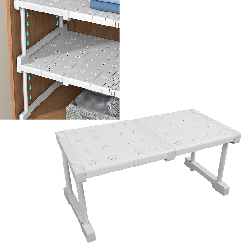 Expandable Closet Shelf Organizer Adjustable Space Saving Wardrobe Sink Tension