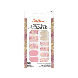 Sally Hansen Salon Effects Nail Strips | No UV Light Needed, No Dry Time, Long-Lasting, Non-Damaging | 32 Nail Strips, 1 Cuticle Stick, Nail File, Prep Pad | Cosmic Blush