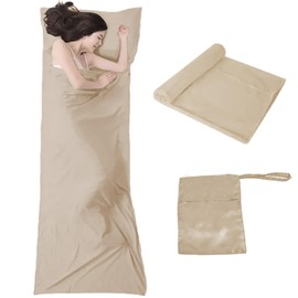 SUKUMOPRO Silk Inner Shruff, A6 Rank, 100% Use, Champagne Gold, Camping, Travel, Outdoors, Smooth, Washable, Sleeping Bag, Disaster Preparedness, Lightweight, 6.3 oz (180 g)