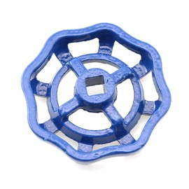 PZRT Cast Iron Outside Faucet Round Wheel Handle, Hose Bib Water Spigot 7x7mm, Blue