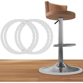 4 Pack Bar Stools Leg Protectors Ring, Non Slip Silicone Chair Leg Floor Protector, Pads Bottom Protect Wooden Floor No Scratches No Noise Anti-Slip, Stretchable Fits 14.5" to 16.5" Chair Base, Gray