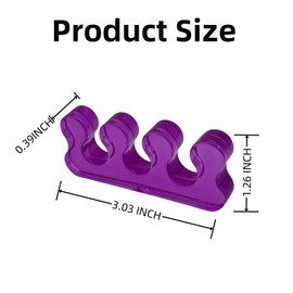 YUESUO Gel Toe Separator for Nail Painting, Pedicure, Foot Correction, Comfortable Thick Elastic Toenail Separator for Both Men and Women—2 Pairs of Spacers (Purple+Blue)