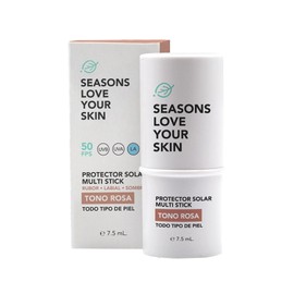 Seasons love your skin protector solar facial en barra con color multi stick rubor labial y sombra7.5 g (Rosa)
