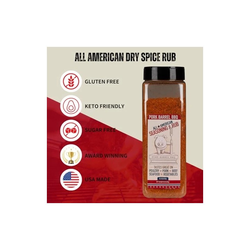 Pork Barrel BBQ All American Seasoning Mix, Dry Rub Perfect