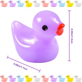 Mini Resin Ducks Pack of 100, Mini Duck Figures, Miniature Ducks, Mini Resin Ducks for Crafts, for DIY Potting, Micro Landscape Decorations, Deliveries (Multicoloured)