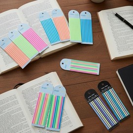 Long Index Book Handwriting Pastel Fluorescent Thin Translucent Sticky Underline Sticker Note Summary Blue Fluorescent Set - 1 piece 2ea