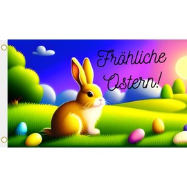 U24 Flagge Fahne Fröhliche Ostern Hissflagge 90 x 150 cm