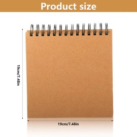 Square Sketch Books, Sketch Pads, 160gsm Drawing Pads, Spiral Bound Plain Art Paper with Hard Back Cover, 120 Pages Acid Free Drawing Paper Sketchbook